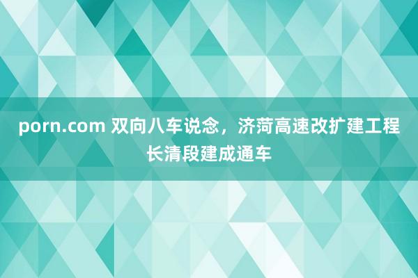 porn.com 双向八车说念，济菏高速改扩建工程长清段建成通车