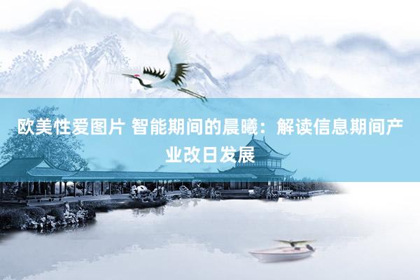 欧美性爱图片 智能期间的晨曦：解读信息期间产业改日发展