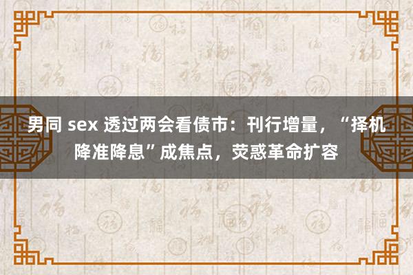 男同 sex 透过两会看债市：刊行增量，“择机降准降息”成焦点，荧惑革命扩容