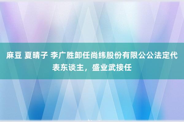 麻豆 夏晴子 李广胜卸任尚纬股份有限公公法定代表东谈主，盛业武接任