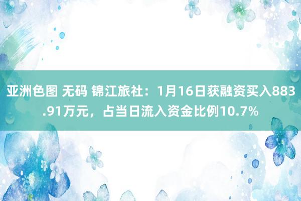 亚洲色图 无码 锦江旅社：1月16日获融资买入883.91万元，占当日流入资金比例10.7%