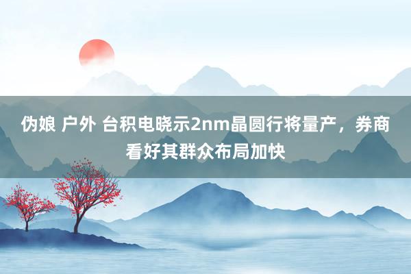 伪娘 户外 台积电晓示2nm晶圆行将量产，券商看好其群众布局加快