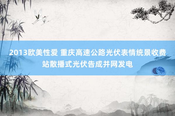 2013欧美性爱 重庆高速公路光伏表情统景收费站散播式光伏告成并网发电