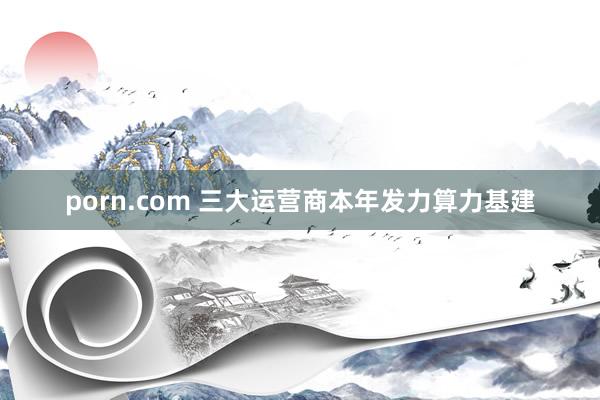 porn.com 三大运营商本年发力算力基建