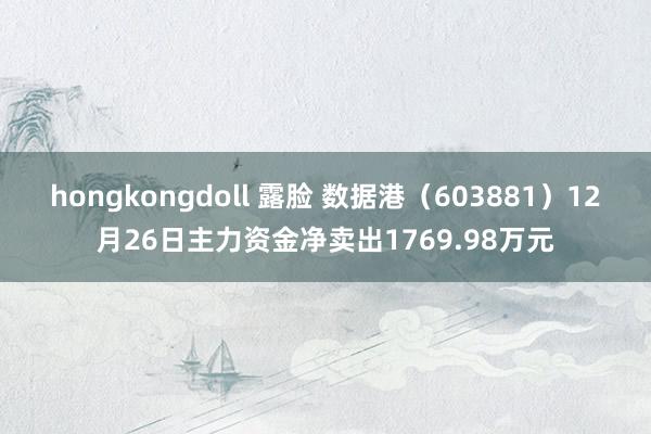hongkongdoll 露脸 数据港（603881）12月26日主力资金净卖出1769.98万元