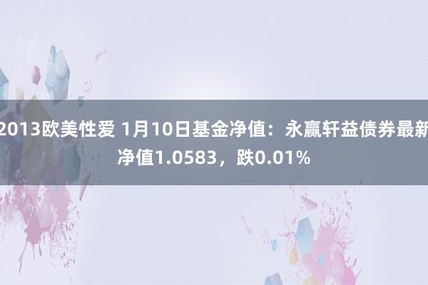 2013欧美性爱 1月10日基金净值：永赢轩益债券最新净值1.0583，跌0.01%