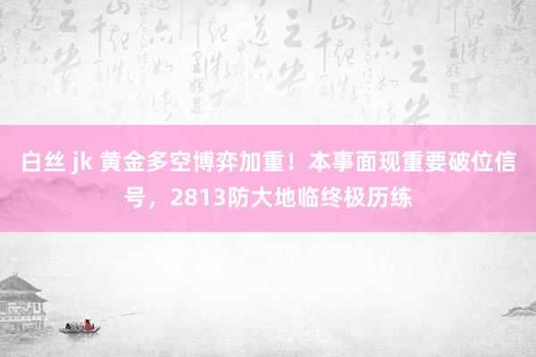 白丝 jk 黄金多空博弈加重！本事面现重要破位信号，2813防大地临终极历练