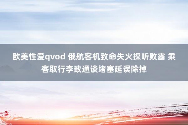 欧美性爱qvod 俄航客机致命失火探听败露 乘客取行李致通谈堵塞延误除掉