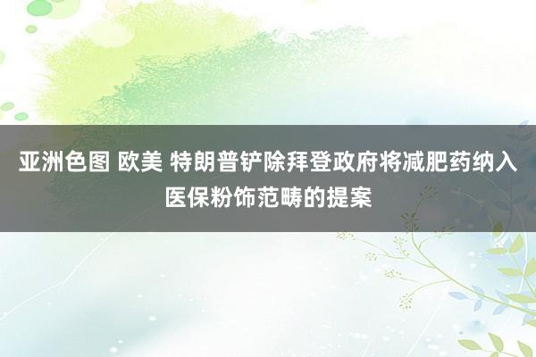 亚洲色图 欧美 特朗普铲除拜登政府将减肥药纳入医保粉饰范畴的提案