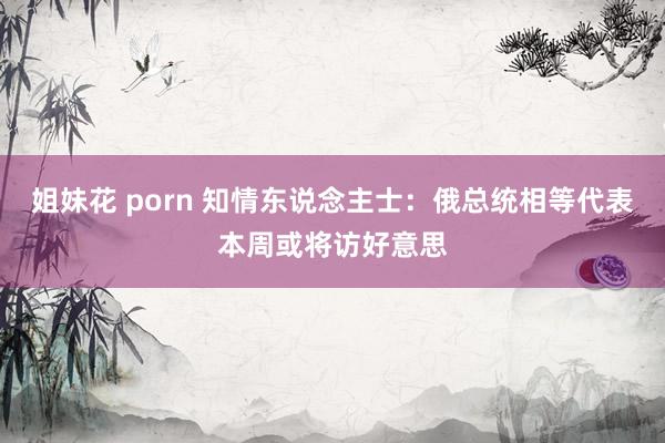 姐妹花 porn 知情东说念主士：俄总统相等代表本周或将访好意思