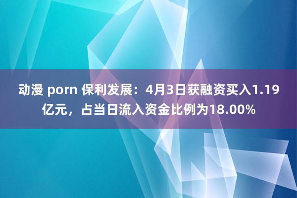 动漫 porn 保利发展：4月3日获融资买入1.19亿元，占当日流入资金比例为18.00%
