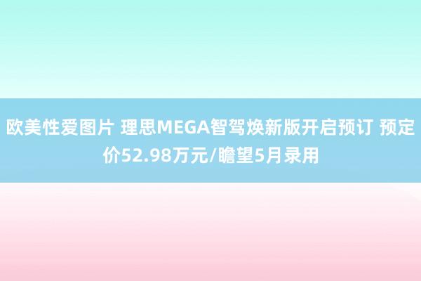 欧美性爱图片 理思MEGA智驾焕新版开启预订 预定价52.98万元/瞻望5月录用