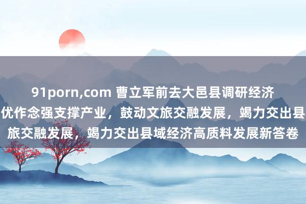 91porn，com 曹立军前去大邑县调研经济社会发展情况，条目作念优作念强支撑产业，鼓动文旅交融发展，竭力交出县域经济高质料发展新答卷