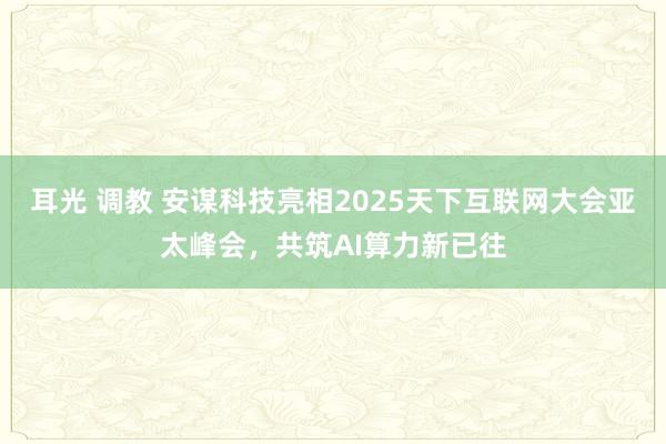 耳光 调教 安谋科技亮相2025天下互联网大会亚太峰会，共筑AI算力新已往