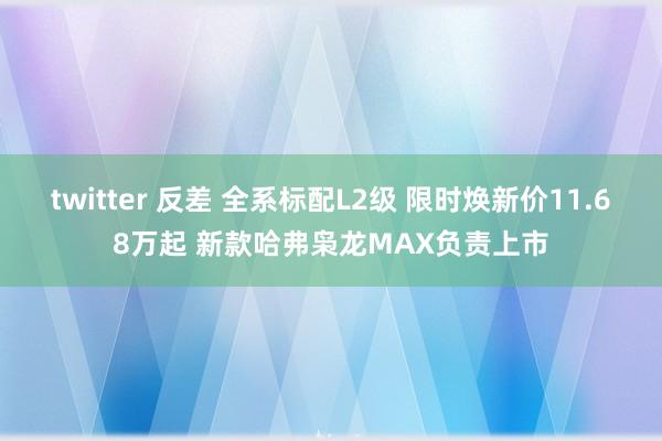 twitter 反差 全系标配L2级 限时焕新价11.68万起 新款哈弗枭龙MAX负责上市