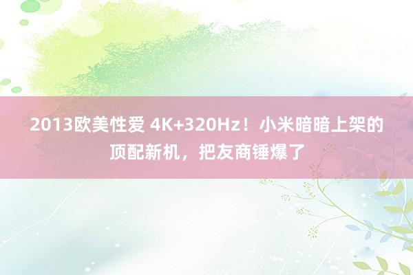 2013欧美性爱 4K+320Hz！小米暗暗上架的顶配新机，把友商锤爆了