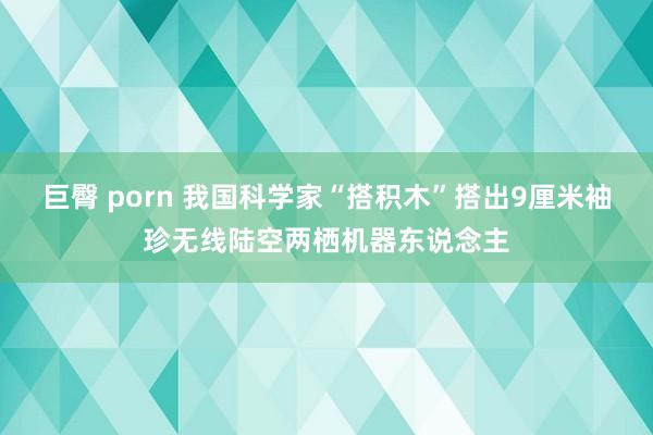 巨臀 porn 我国科学家“搭积木”搭出9厘米袖珍无线陆空两栖机器东说念主