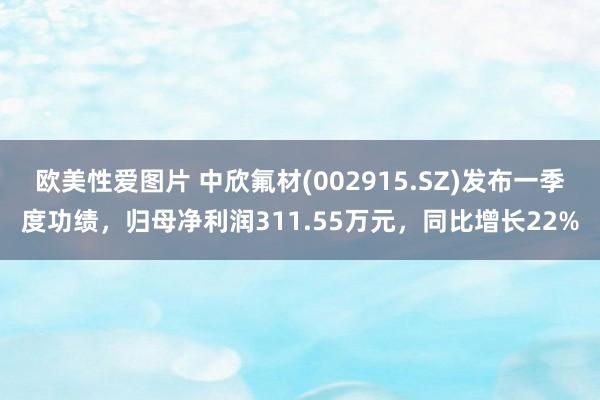 欧美性爱图片 中欣氟材(002915.SZ)发布一季度功绩，归母净利润311.55万元，同比增长22%