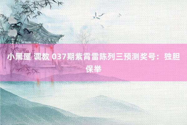 小黑屋 调教 037期紫霄雷陈列三预测奖号：独胆保举